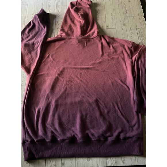 Victoria’s Secret Oversized Hoodie Sweatshirt Burgundy Ombre XL - Picture 6 of 7